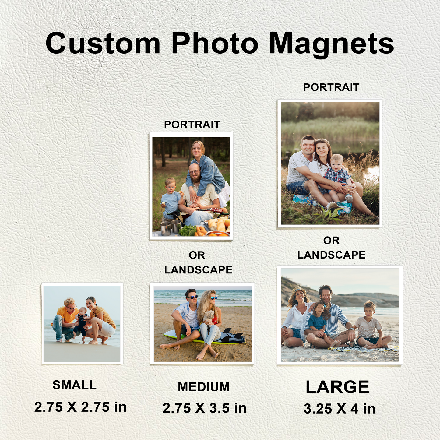 Juego de 6 imanes fotográficos grandes (8,25 x 10 cm)