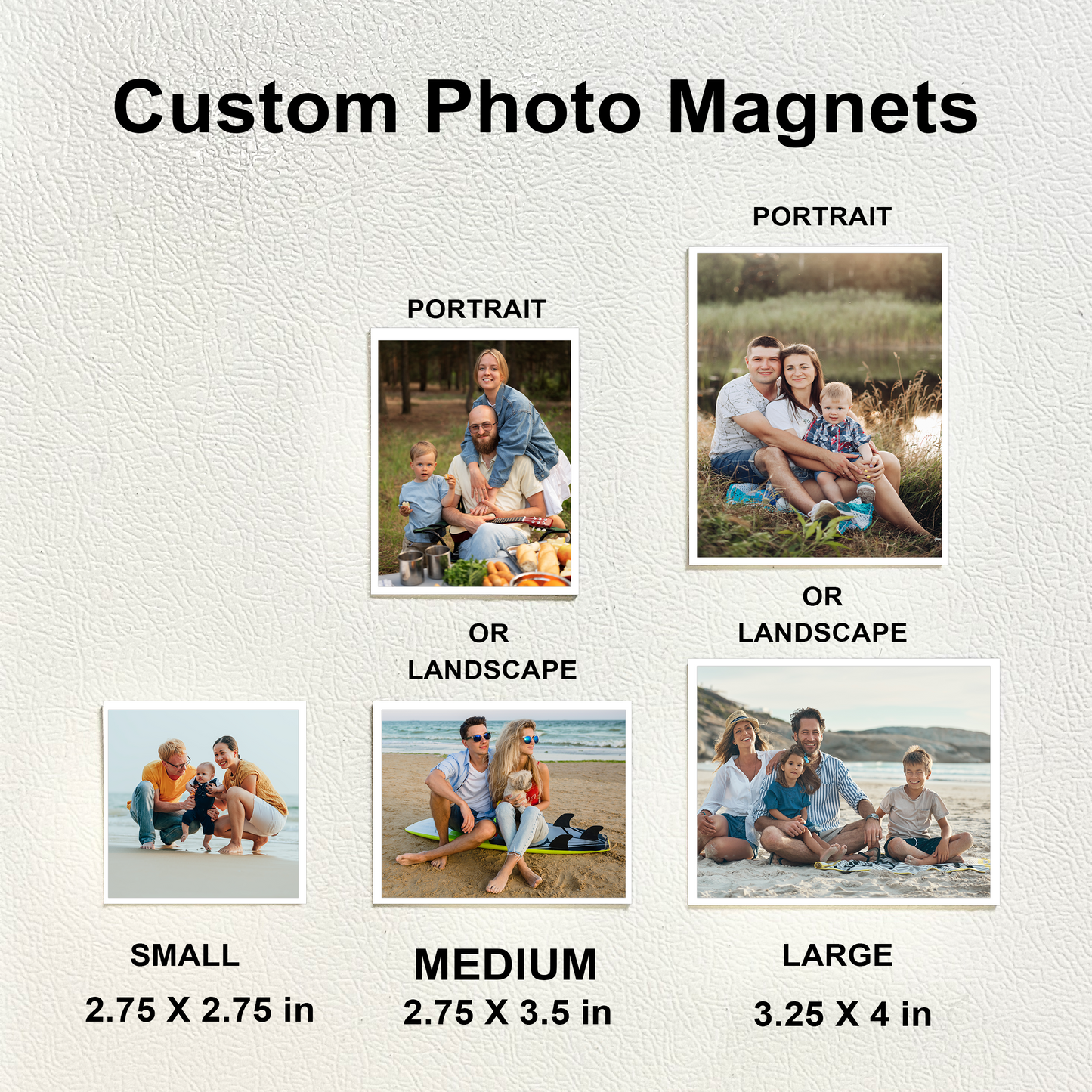 Juego de 9 imanes fotográficos medianos (7,9 x 8,9 cm)