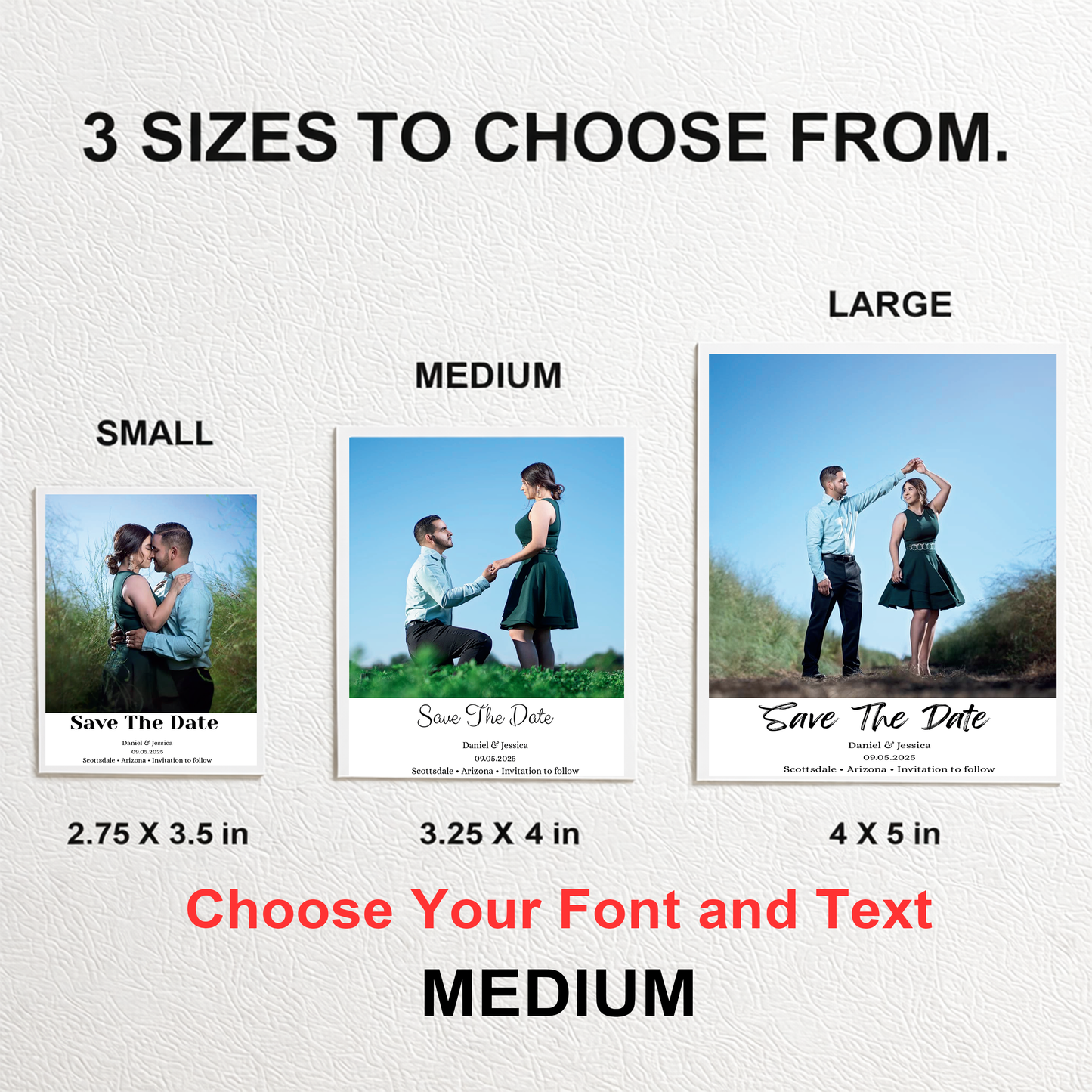 Save The Date Photo Magnets  Medium Set of 6 (3.25" x 4")