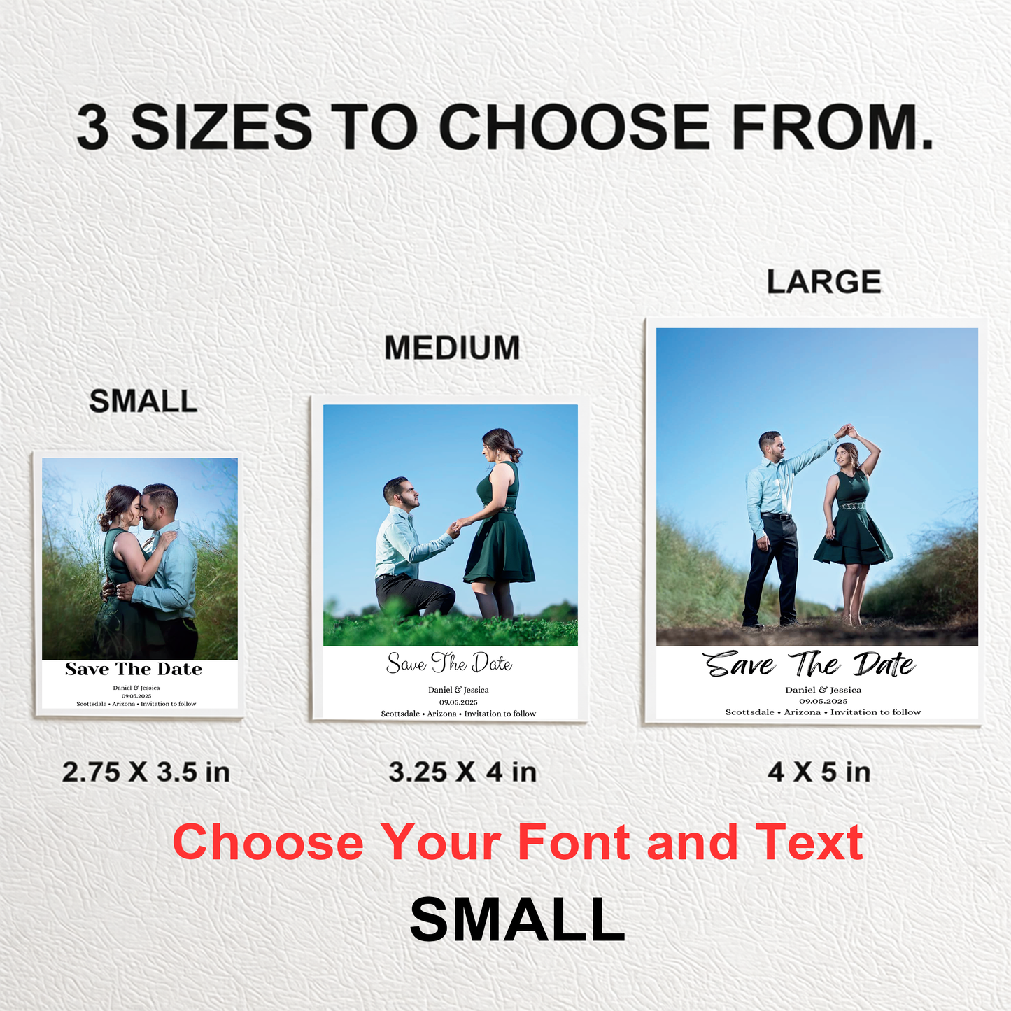 Save The Date Photo Magnets  Small, Set of 9 (2.75" x 3.5")