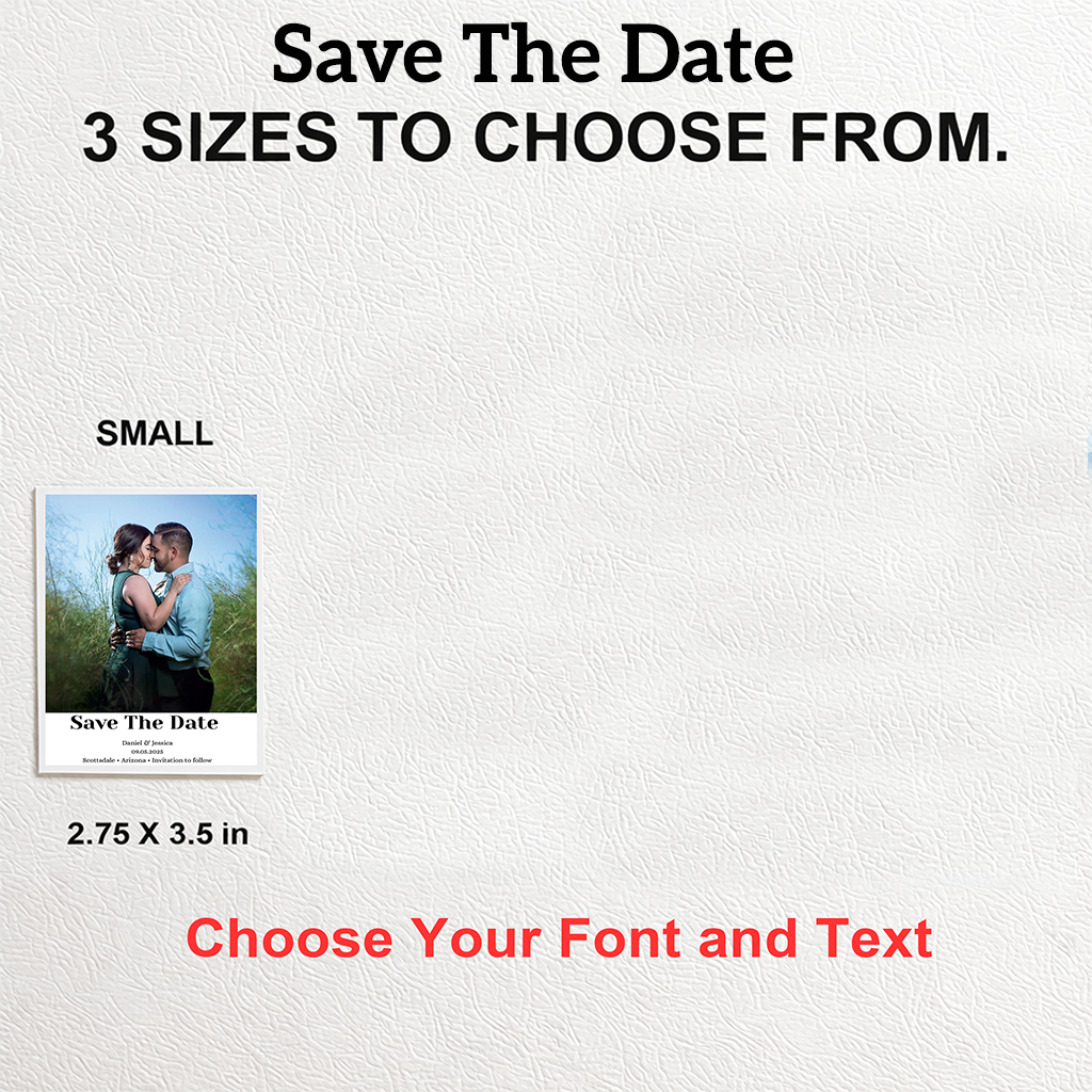 Save The Date Photo Magnets  Small, Set of 9 (2.75" x 3.5")